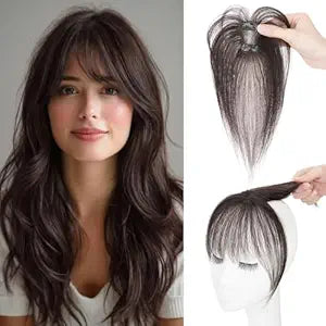 Wispy Bangs Hair Topper 360° 3D Cover Real Clip